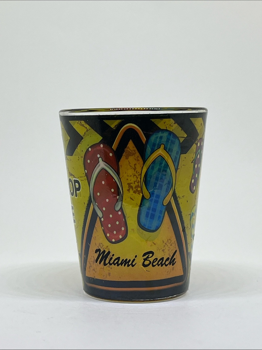 Miami Beach Yellow Flip-Flop Decorative Shot Glass